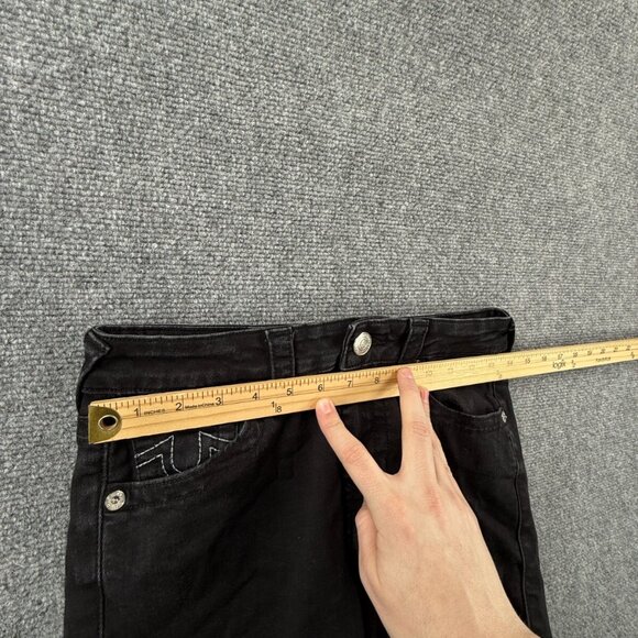 TRUE RELIGION JENNIE Curvy Mid Rise Skinny Black Jeans Women Size 29 Stretch - Picture 14 of 15